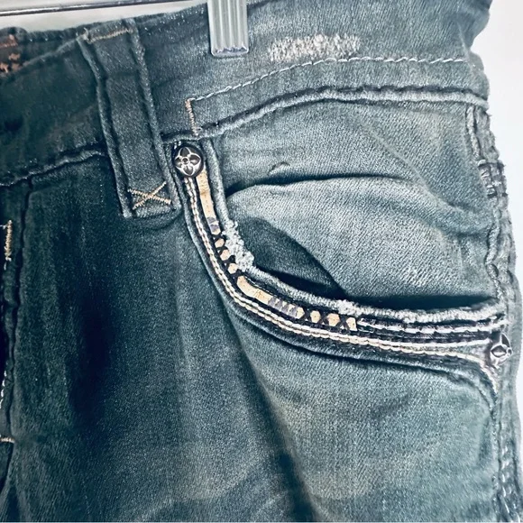 Rock Revival Men’s Sycamore Alt Straight Denim Distressed Biker JeansSize 40